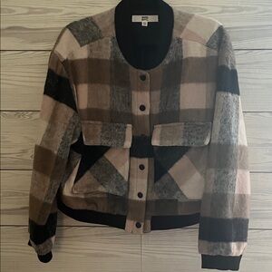 Madden NYC Plaid Cargo Bomber Jacket  XXL
